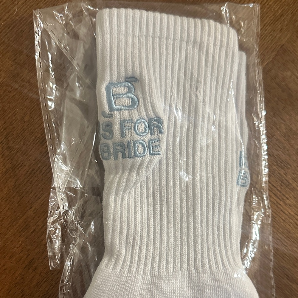 White 'B is for Bride' Pilates Socks
